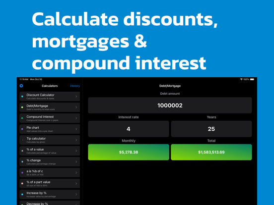 Financial Calculator: Percent screenshot