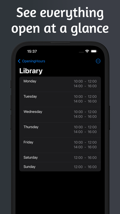 Opening Times screenshot